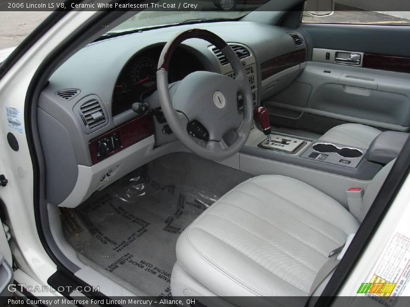 Ceramic White Pearlescent Tri-Coat / Grey 2006 Lincoln LS V8