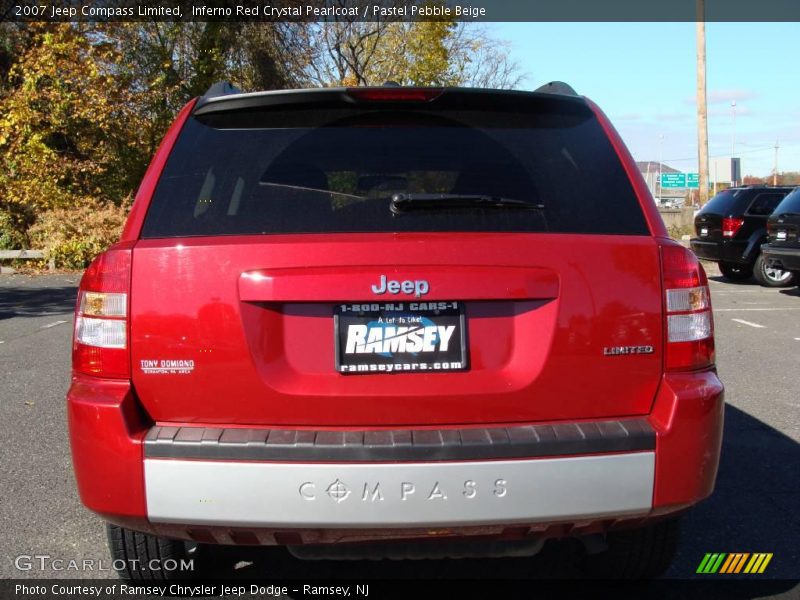 Inferno Red Crystal Pearlcoat / Pastel Pebble Beige 2007 Jeep Compass Limited