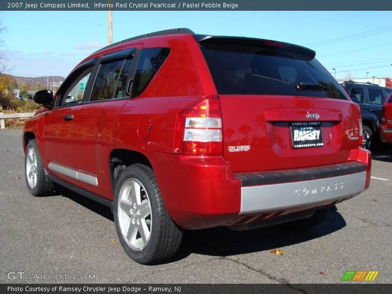 Inferno Red Crystal Pearlcoat / Pastel Pebble Beige 2007 Jeep Compass Limited