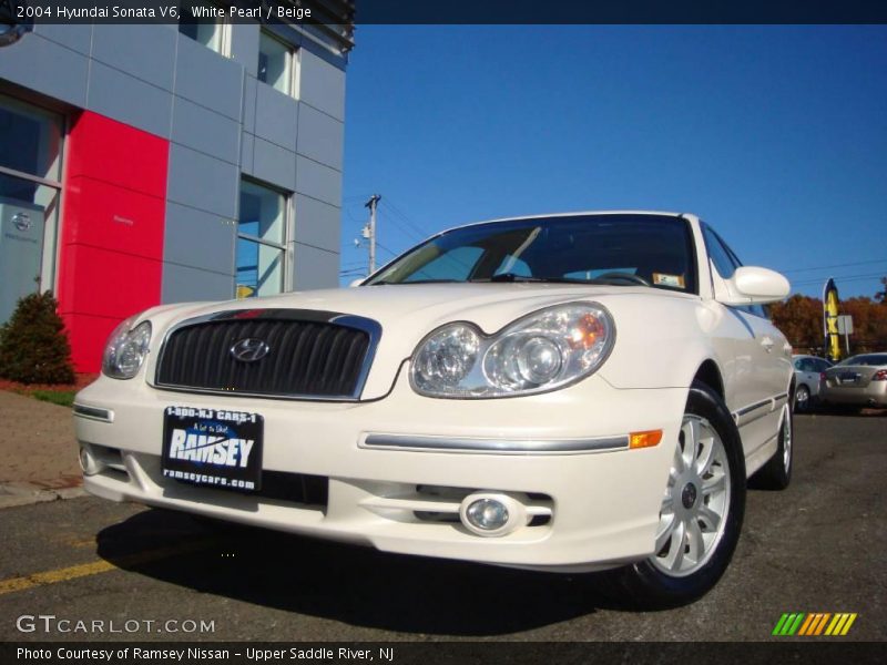 White Pearl / Beige 2004 Hyundai Sonata V6