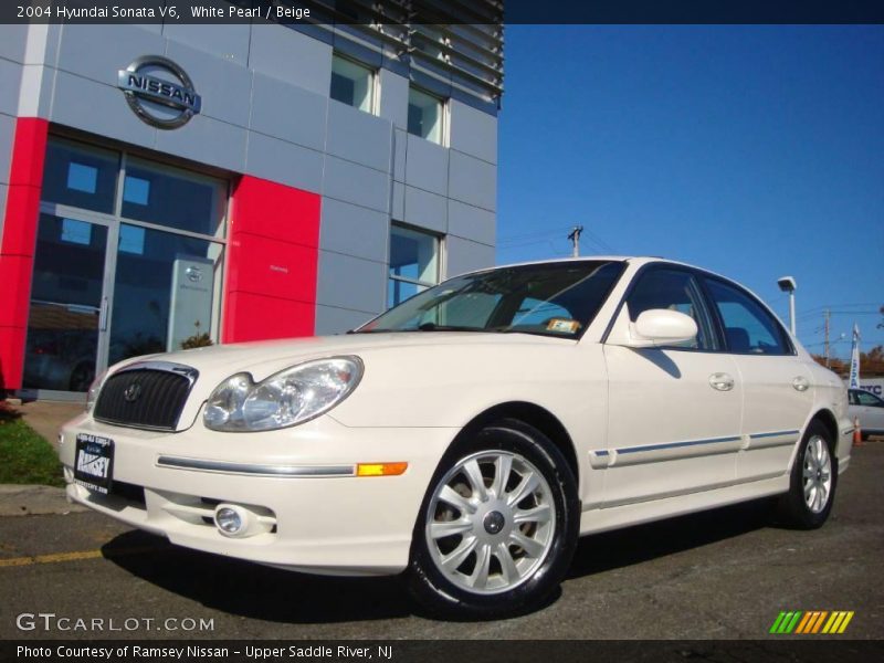 White Pearl / Beige 2004 Hyundai Sonata V6
