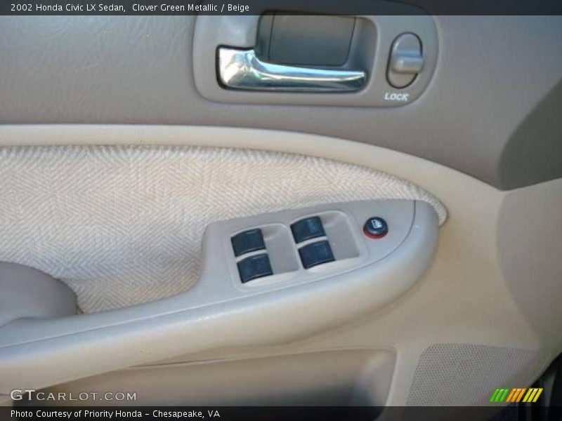 Clover Green Metallic / Beige 2002 Honda Civic LX Sedan