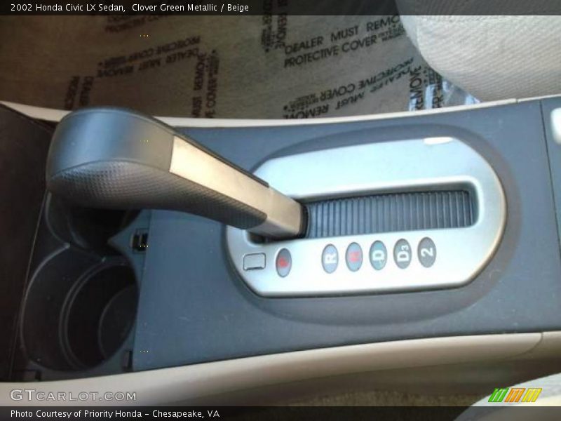Clover Green Metallic / Beige 2002 Honda Civic LX Sedan