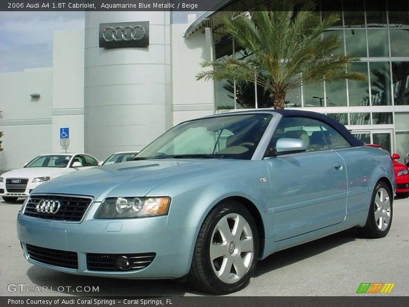 Aquamarine Blue Metallic / Beige 2006 Audi A4 1.8T Cabriolet