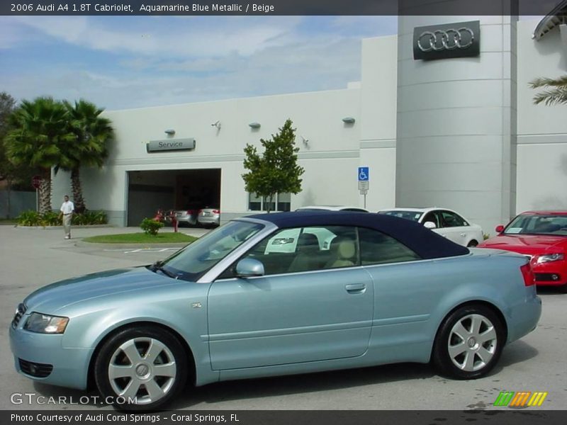 Aquamarine Blue Metallic / Beige 2006 Audi A4 1.8T Cabriolet