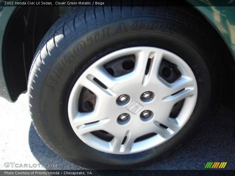 Clover Green Metallic / Beige 2002 Honda Civic LX Sedan