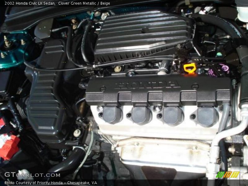 Clover Green Metallic / Beige 2002 Honda Civic LX Sedan