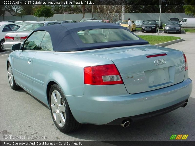 Aquamarine Blue Metallic / Beige 2006 Audi A4 1.8T Cabriolet
