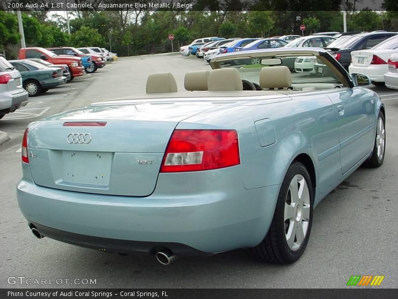 Aquamarine Blue Metallic / Beige 2006 Audi A4 1.8T Cabriolet