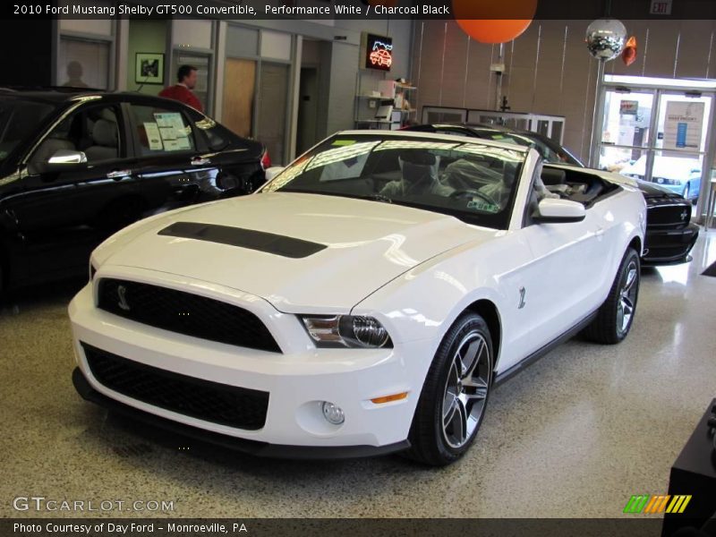 Performance White / Charcoal Black 2010 Ford Mustang Shelby GT500 Convertible