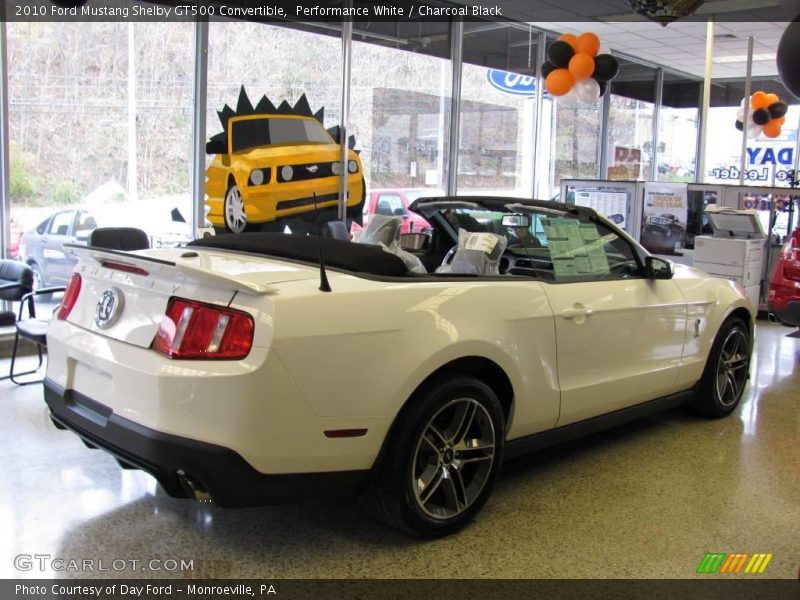 Performance White / Charcoal Black 2010 Ford Mustang Shelby GT500 Convertible