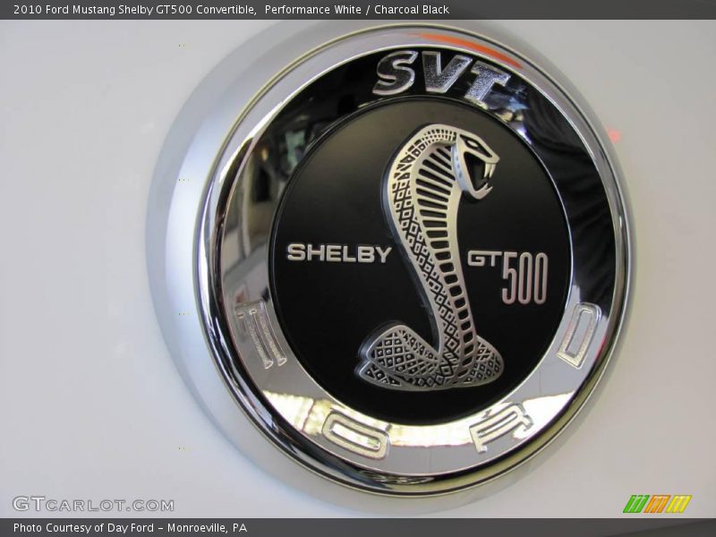 Performance White / Charcoal Black 2010 Ford Mustang Shelby GT500 Convertible