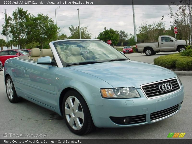 Aquamarine Blue Metallic / Beige 2006 Audi A4 1.8T Cabriolet