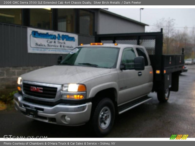 Silver Birch Metallic / Dark Pewter 2006 GMC Sierra 3500 SLE Extended Cab 4x4 Chassis Dually