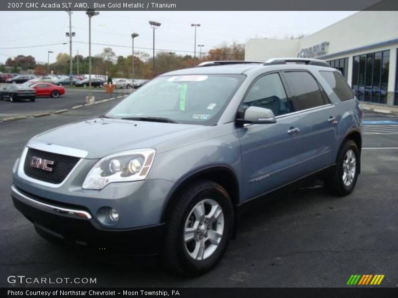 Blue Gold Metallic / Titanium 2007 GMC Acadia SLT AWD