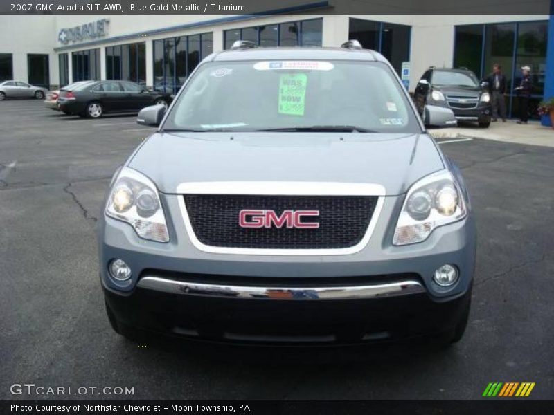 Blue Gold Metallic / Titanium 2007 GMC Acadia SLT AWD