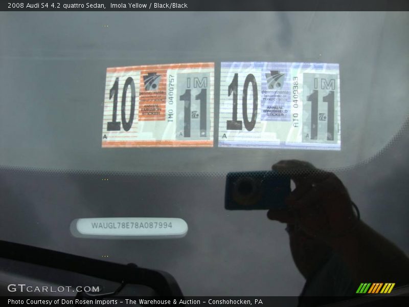 Imola Yellow / Black/Black 2008 Audi S4 4.2 quattro Sedan