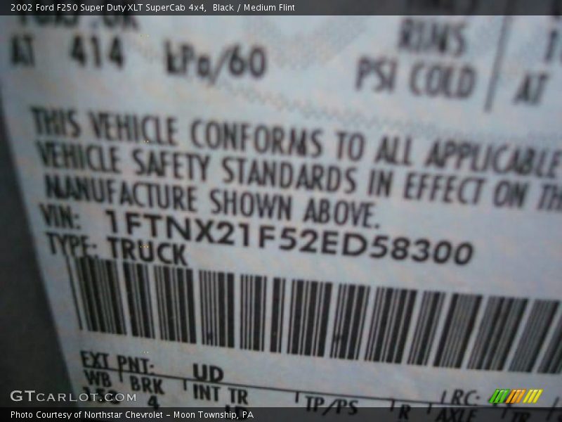 Black / Medium Flint 2002 Ford F250 Super Duty XLT SuperCab 4x4