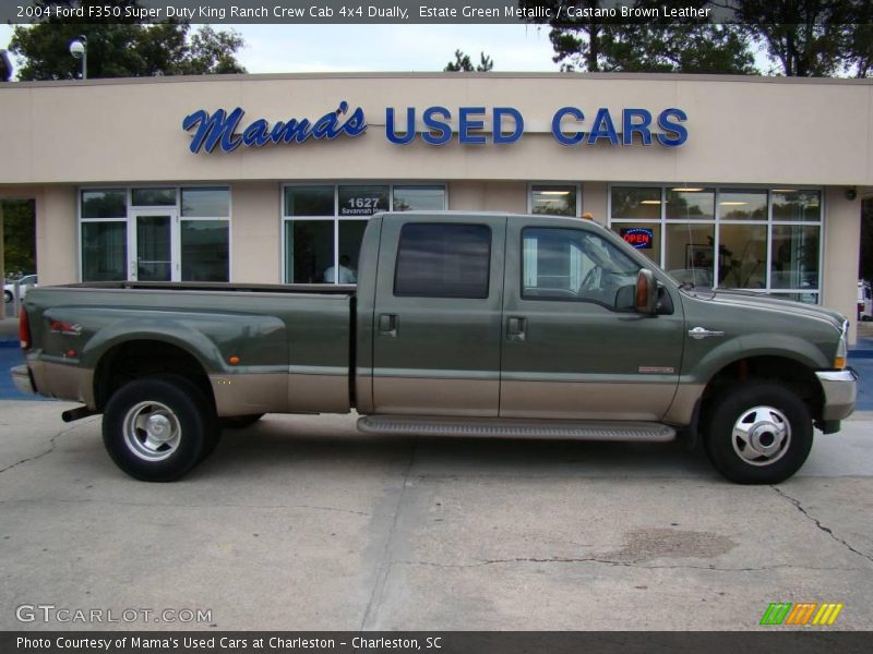 Estate Green Metallic / Castano Brown Leather 2004 Ford F350 Super Duty King Ranch Crew Cab 4x4 Dually