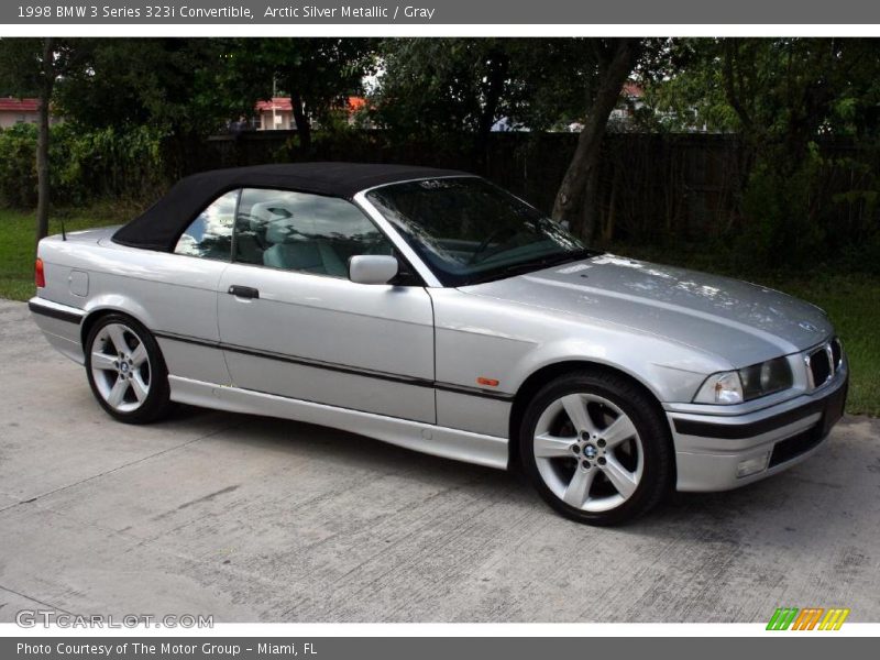 Arctic Silver Metallic / Gray 1998 BMW 3 Series 323i Convertible