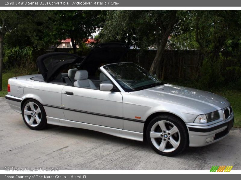 Arctic Silver Metallic / Gray 1998 BMW 3 Series 323i Convertible