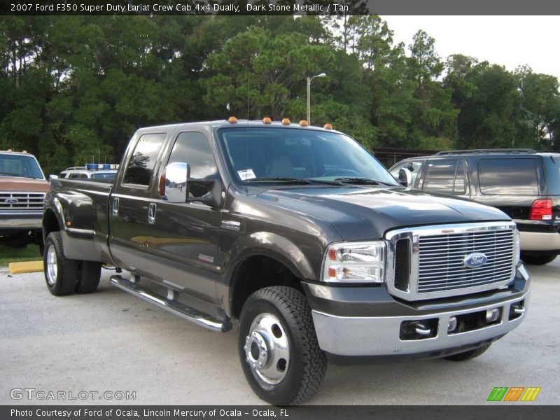 Dark Stone Metallic / Tan 2007 Ford F350 Super Duty Lariat Crew Cab 4x4 Dually