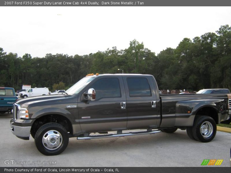 Dark Stone Metallic / Tan 2007 Ford F350 Super Duty Lariat Crew Cab 4x4 Dually