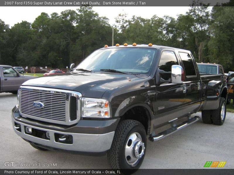 Dark Stone Metallic / Tan 2007 Ford F350 Super Duty Lariat Crew Cab 4x4 Dually