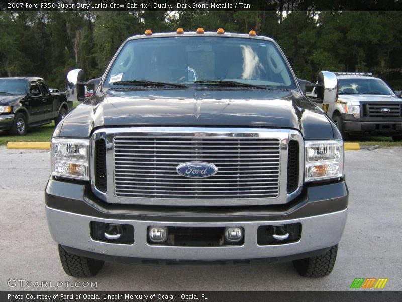 Dark Stone Metallic / Tan 2007 Ford F350 Super Duty Lariat Crew Cab 4x4 Dually