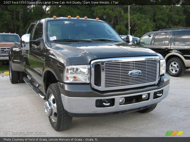 Dark Stone Metallic / Tan 2007 Ford F350 Super Duty Lariat Crew Cab 4x4 Dually