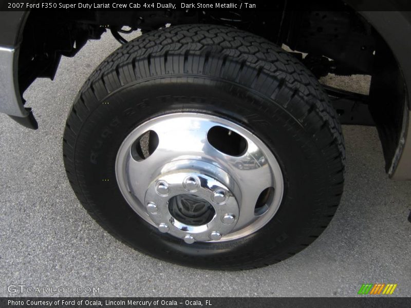 Dark Stone Metallic / Tan 2007 Ford F350 Super Duty Lariat Crew Cab 4x4 Dually