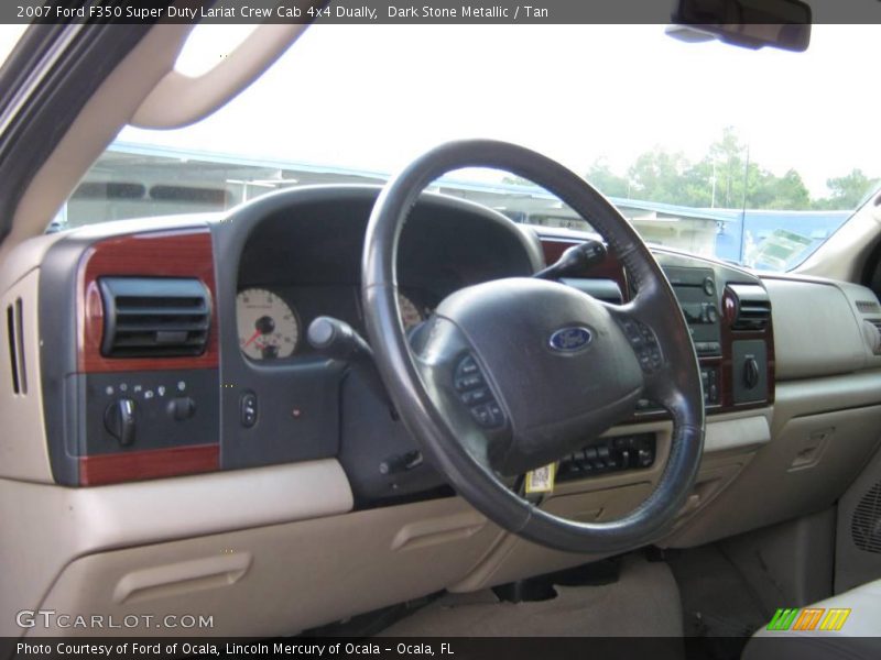 Dark Stone Metallic / Tan 2007 Ford F350 Super Duty Lariat Crew Cab 4x4 Dually