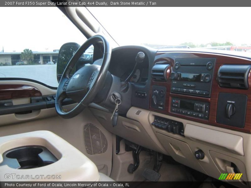 Dark Stone Metallic / Tan 2007 Ford F350 Super Duty Lariat Crew Cab 4x4 Dually