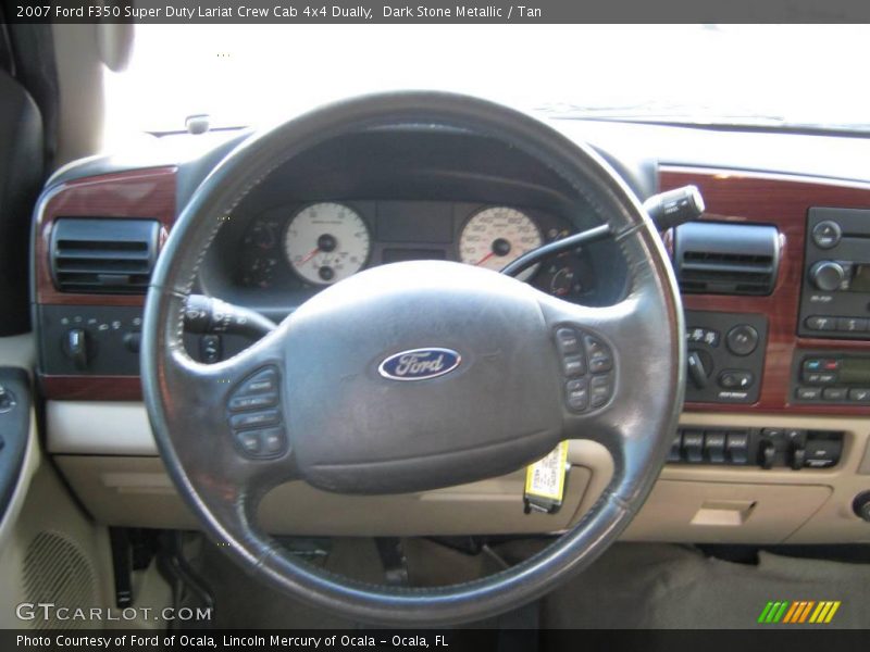 Dark Stone Metallic / Tan 2007 Ford F350 Super Duty Lariat Crew Cab 4x4 Dually