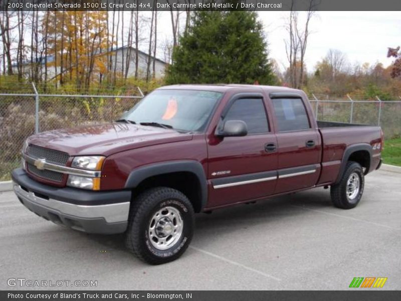 Dark Carmine Red Metallic / Dark Charcoal 2003 Chevrolet Silverado 1500 LS Crew Cab 4x4