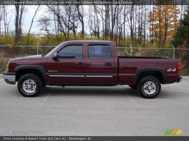 Dark Carmine Red Metallic / Dark Charcoal 2003 Chevrolet Silverado 1500 LS Crew Cab 4x4