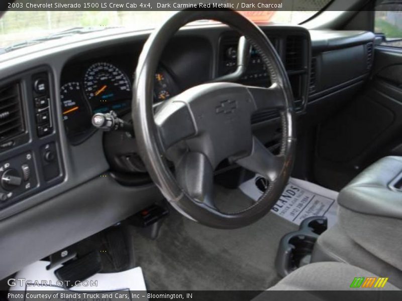 Dark Carmine Red Metallic / Dark Charcoal 2003 Chevrolet Silverado 1500 LS Crew Cab 4x4