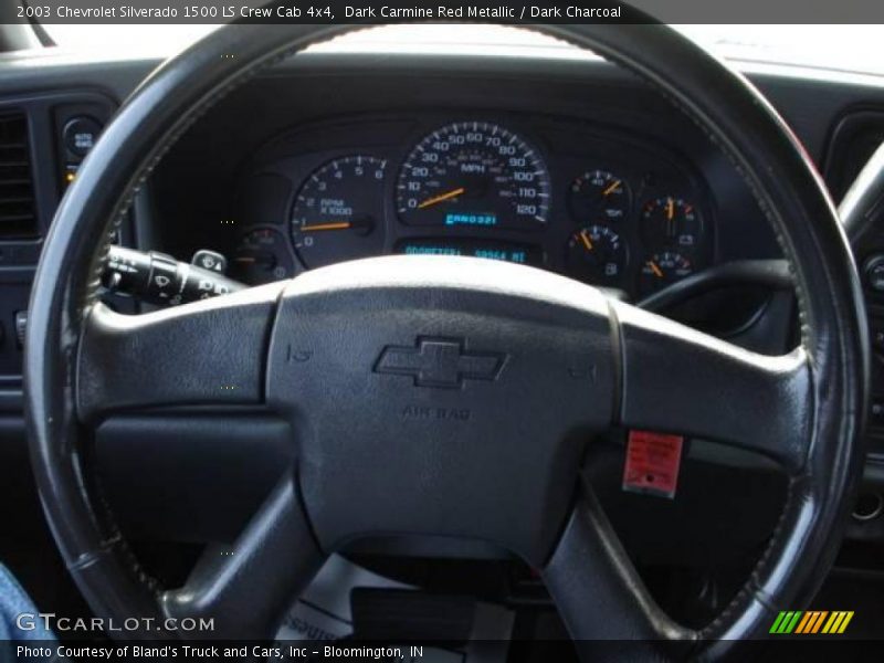 Dark Carmine Red Metallic / Dark Charcoal 2003 Chevrolet Silverado 1500 LS Crew Cab 4x4