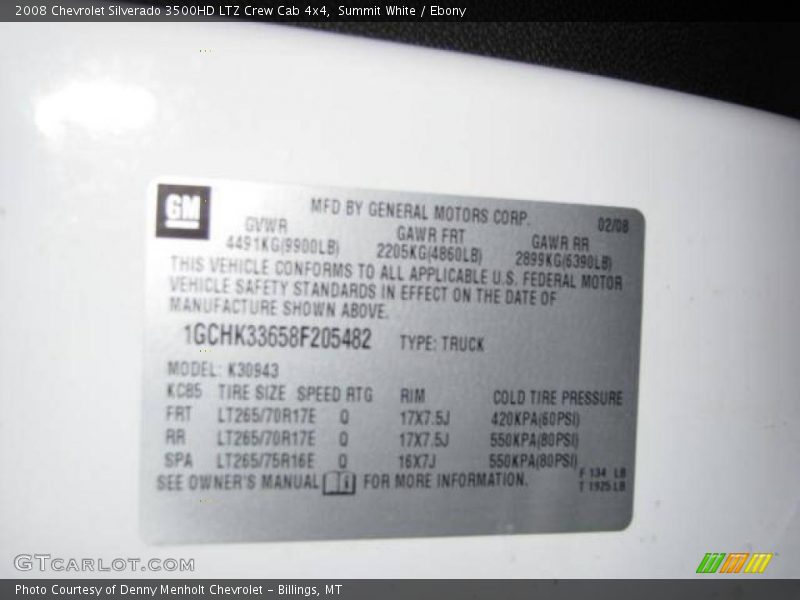 Summit White / Ebony 2008 Chevrolet Silverado 3500HD LTZ Crew Cab 4x4