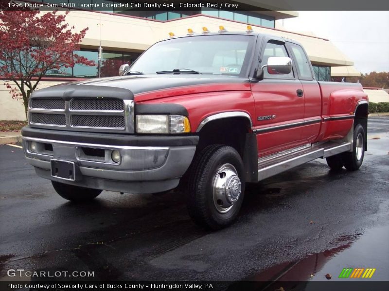 Colorado Red / Gray 1996 Dodge Ram 3500 Laramie Extended Cab Dually 4x4
