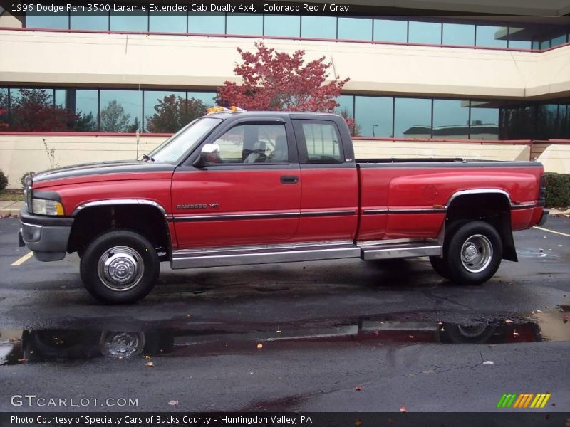 Colorado Red / Gray 1996 Dodge Ram 3500 Laramie Extended Cab Dually 4x4