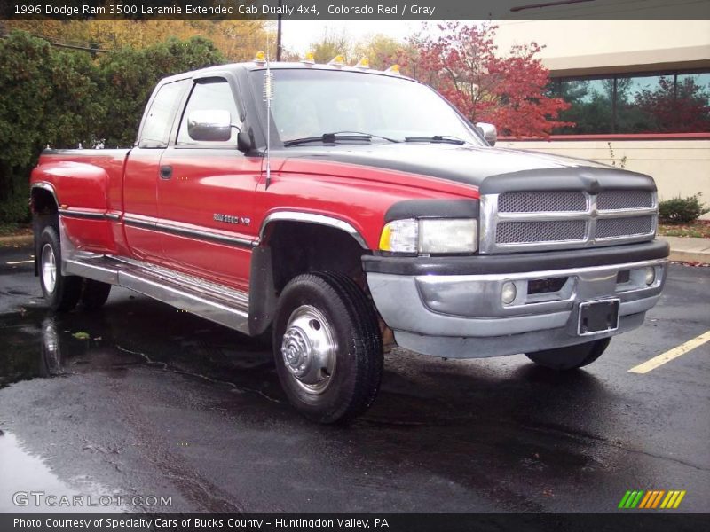 Colorado Red / Gray 1996 Dodge Ram 3500 Laramie Extended Cab Dually 4x4