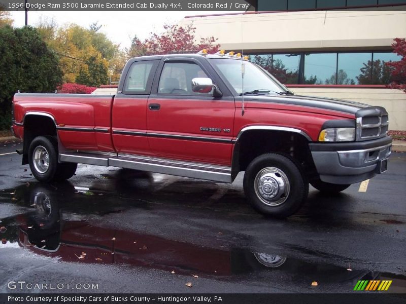 Colorado Red / Gray 1996 Dodge Ram 3500 Laramie Extended Cab Dually 4x4