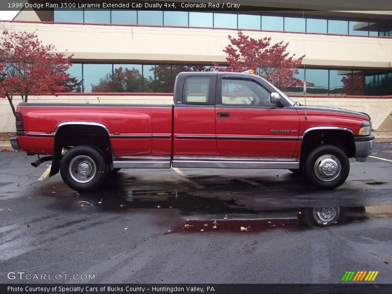 Colorado Red / Gray 1996 Dodge Ram 3500 Laramie Extended Cab Dually 4x4