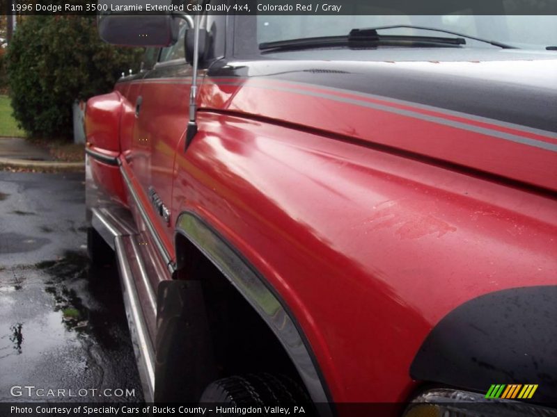 Colorado Red / Gray 1996 Dodge Ram 3500 Laramie Extended Cab Dually 4x4