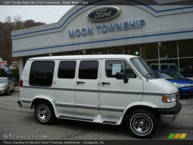 Bright White / Blue 1997 Dodge Ram Van 2500 Conversion