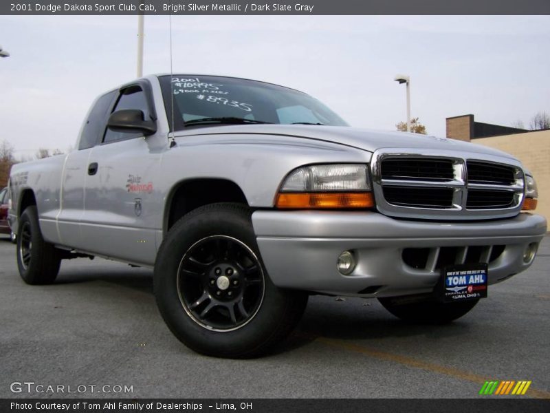 Bright Silver Metallic / Dark Slate Gray 2001 Dodge Dakota Sport Club Cab