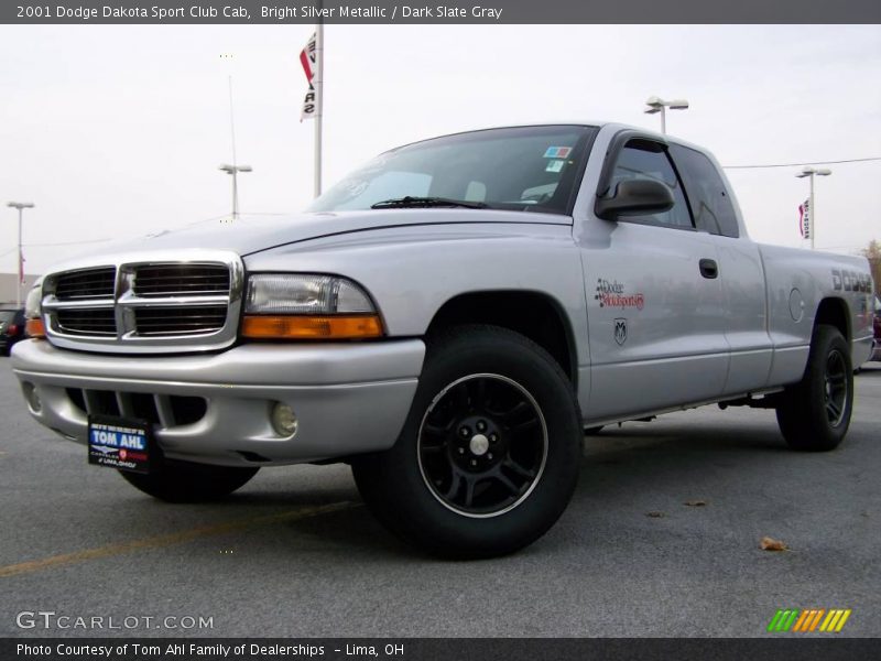 Bright Silver Metallic / Dark Slate Gray 2001 Dodge Dakota Sport Club Cab