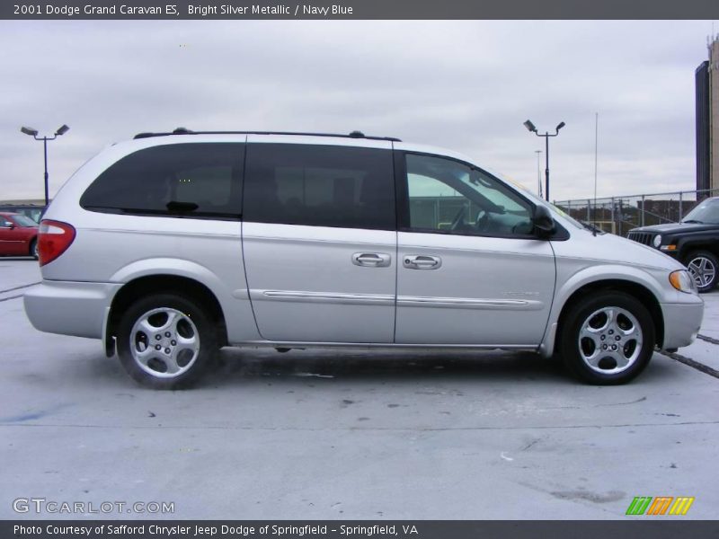 Bright Silver Metallic / Navy Blue 2001 Dodge Grand Caravan ES