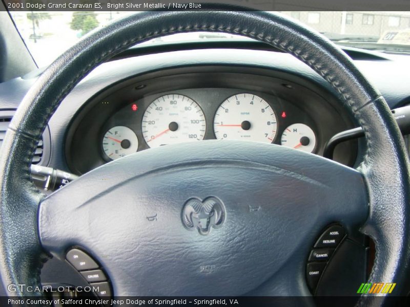Bright Silver Metallic / Navy Blue 2001 Dodge Grand Caravan ES